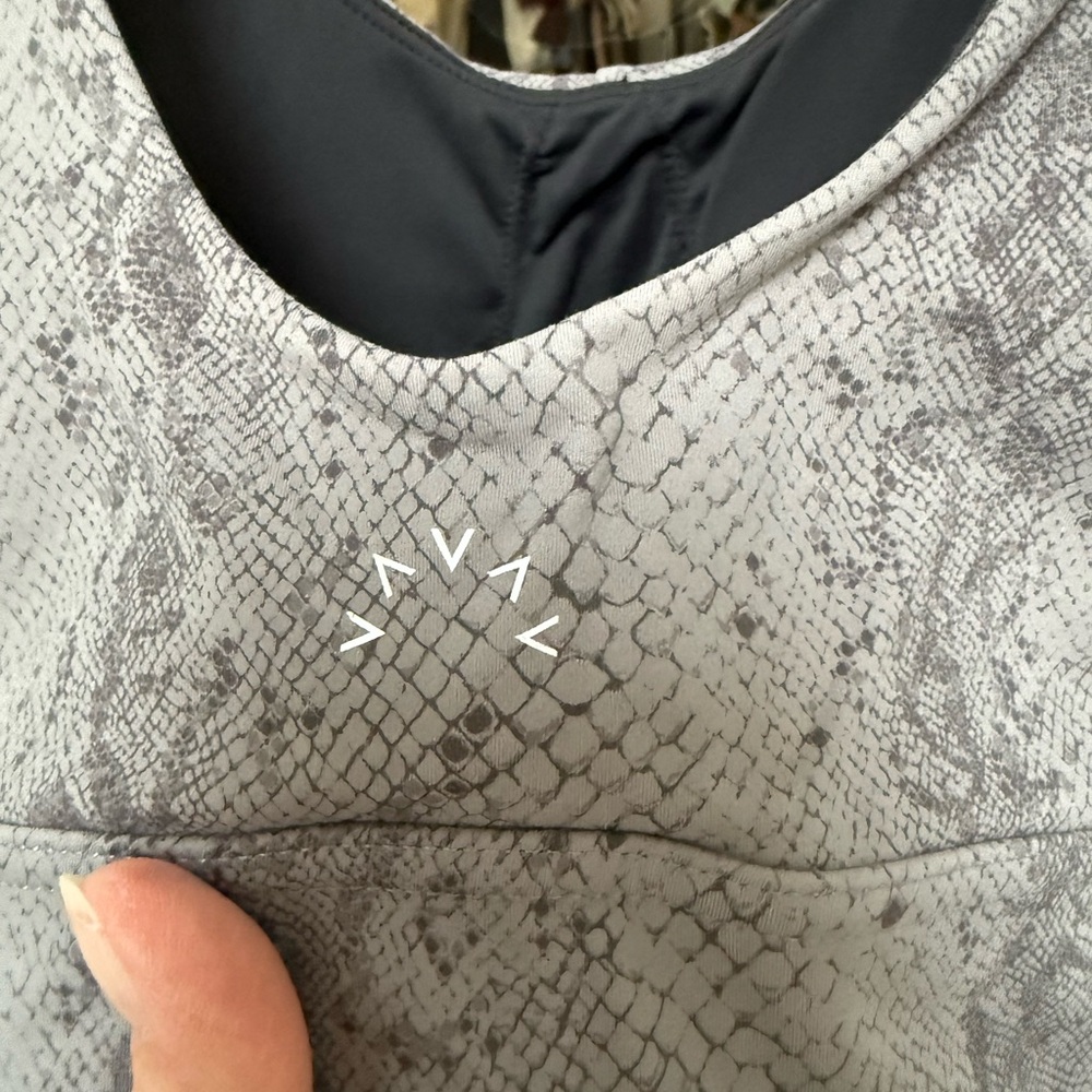 53. Varley Charcoal Snake Print Bra - Picture 3 of 7